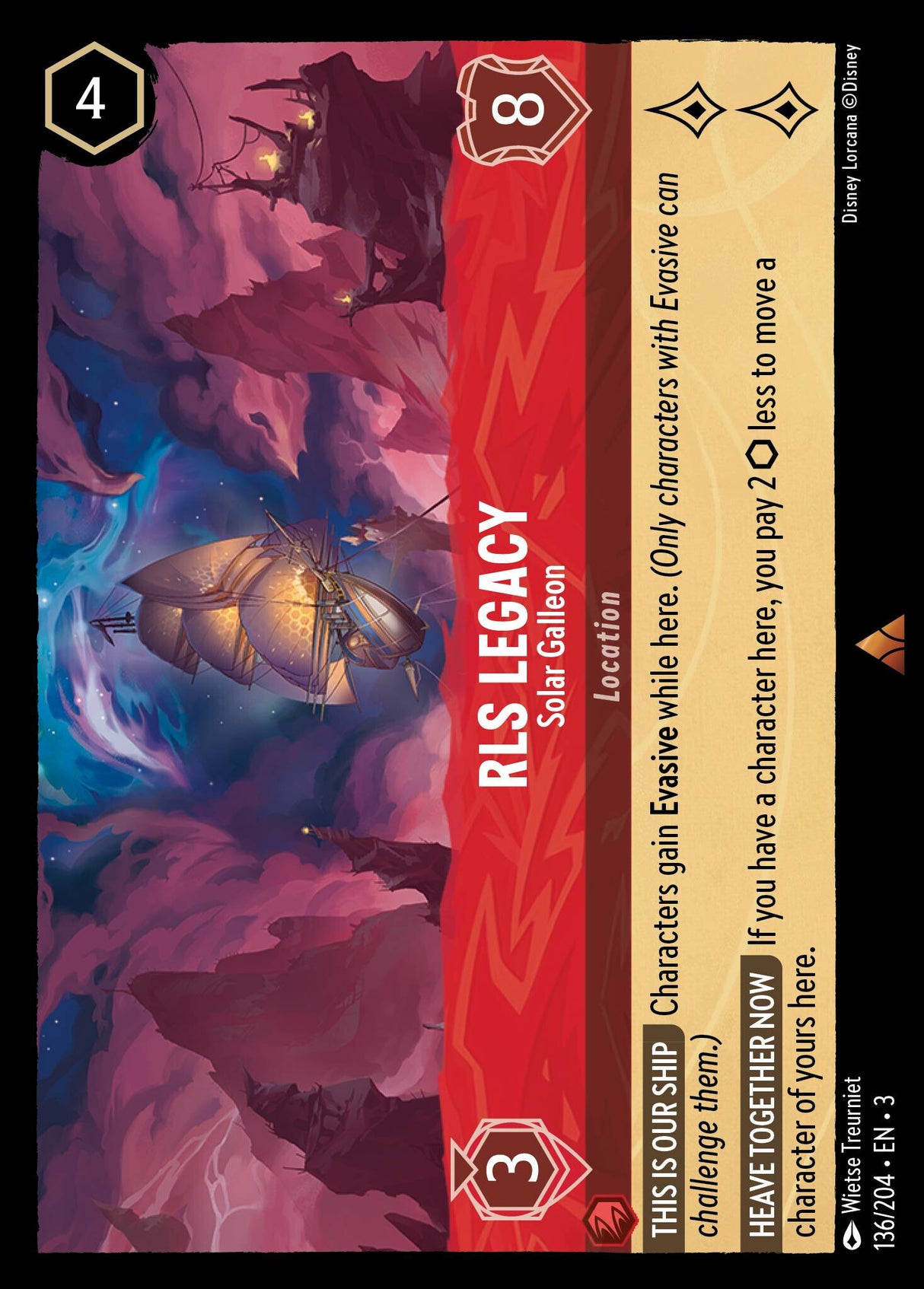 Disney Lorcana Into The Inklands 136/204 RLS LEGACY Solar Galleon