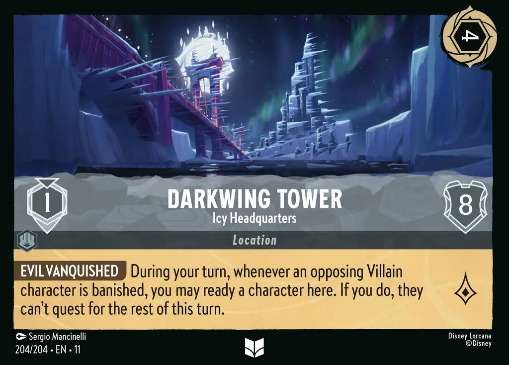 Disney Lorcana Winterspell 204/204 Darkwing Tower - Icy Headquarters