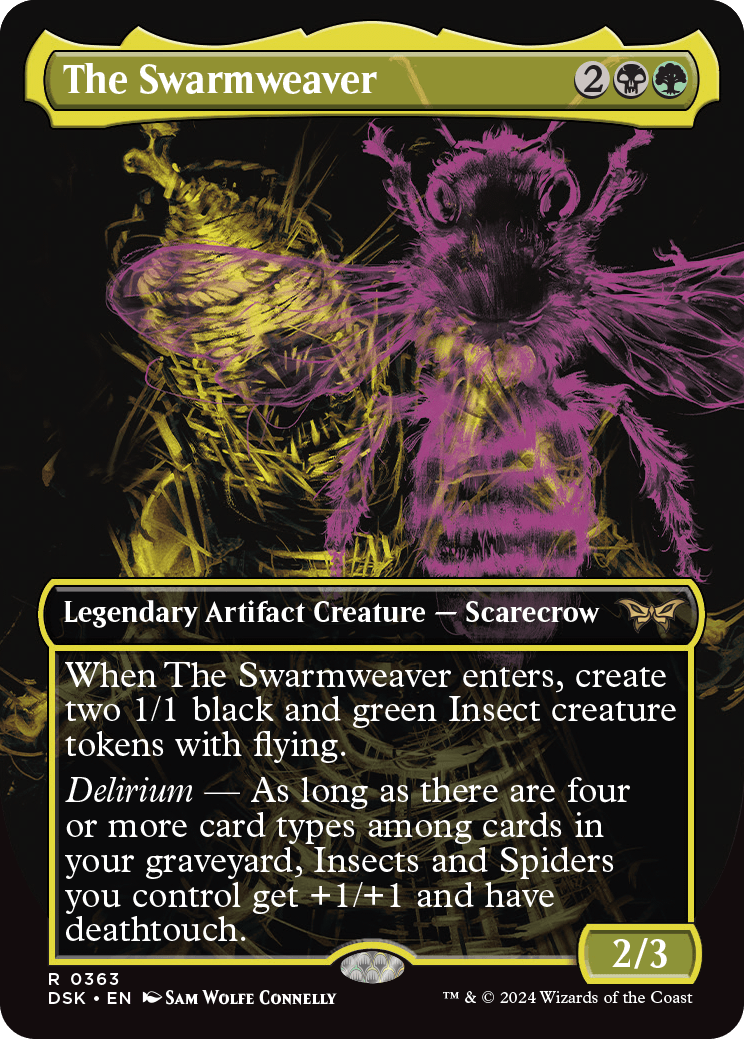 MTG Duskmourn House of Horrors 0363 The Swarmweaver Borderless Showcase Foil