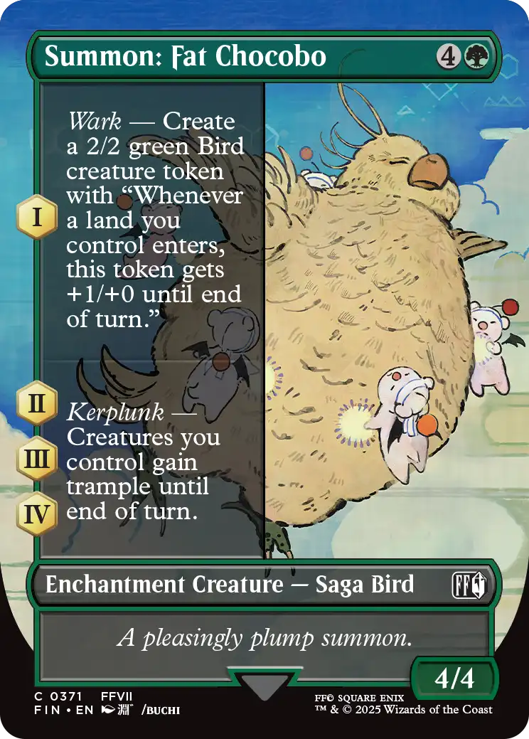 MTG - Final Fantasy 0371 Summon: Fat Chocobo Borderless Foil