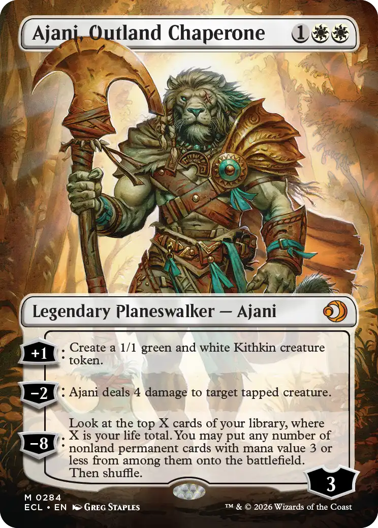 MTG Lorwyn Eclipsed 0284 Ajani, Outland Chaperone Borderless
