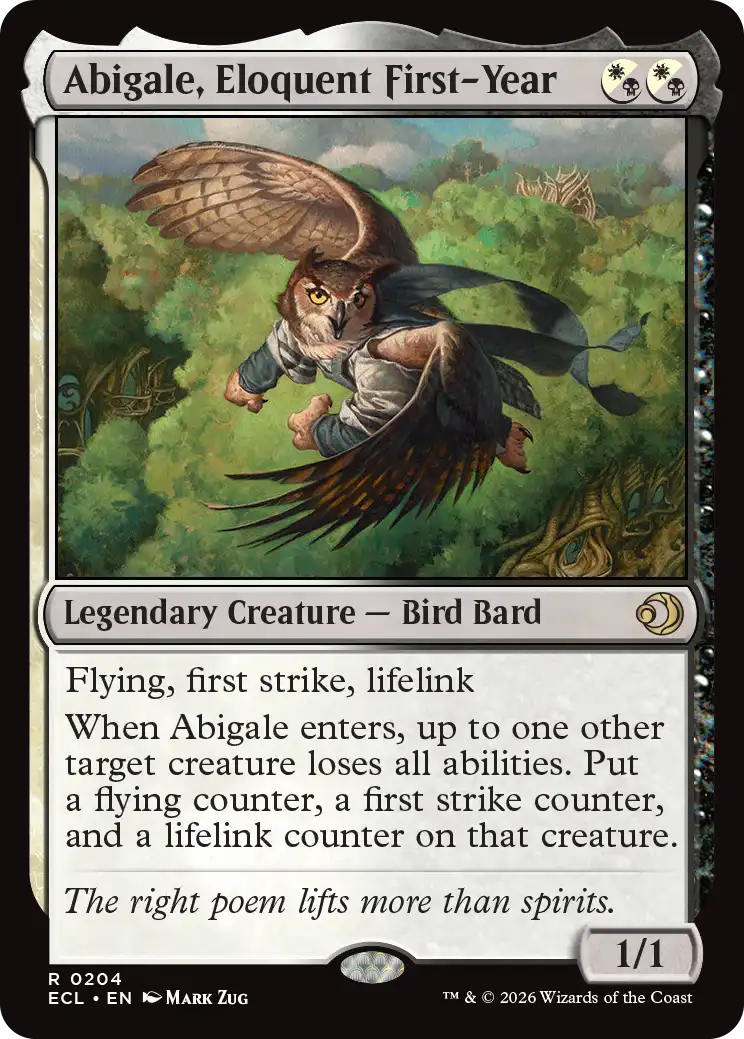 MTG Lorwyn Eclipsed 0204 Abigale, Eloquent First-Year Foil