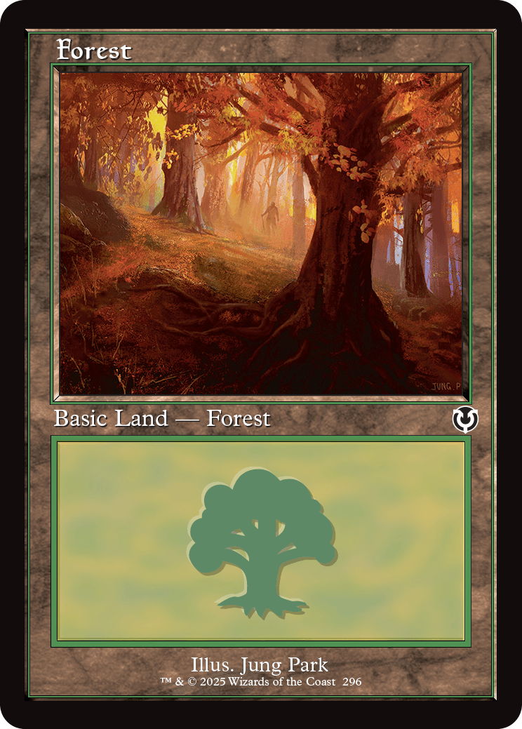 MTG Innistrad Remastered 296 Forest Retro Frame Foil