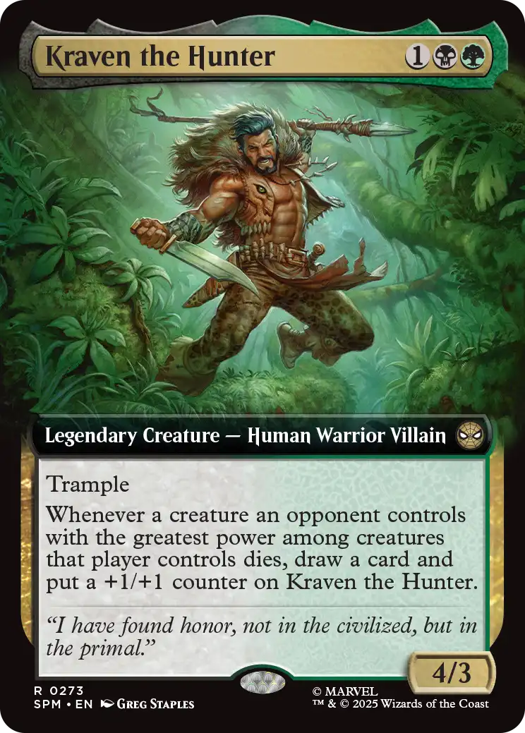 MTG - Marvel's Spider-man 0273 Kraven the Hunter Extended Art Foil