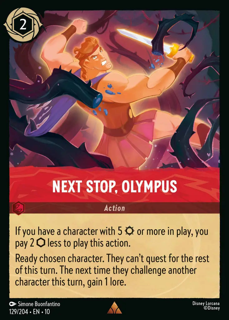 Disney Lorcana Whispers in the Well 129/204 Next Stop, Olympus