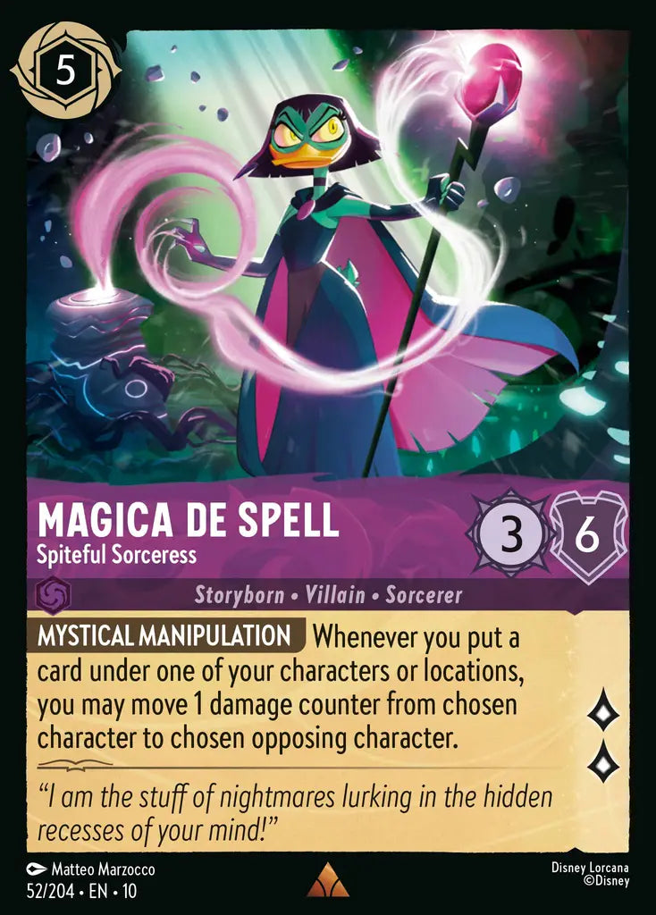 Disney Lorcana Whispers in the Well 052/204 Magica De Spell - Spiteful Sorceress
