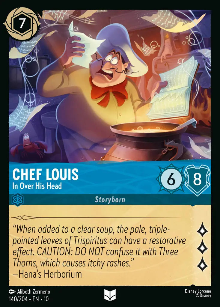 Disney Lorcana Whispers in the Well 140/204 Chef Louis - In Over His Head