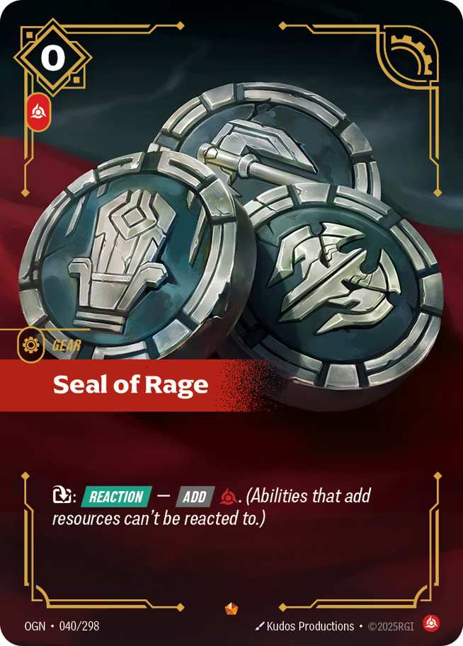Riftbound: League of Legends TCG Origins 040/289 Seal of Rage