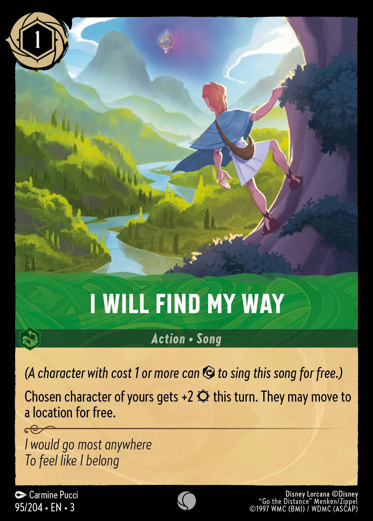 Disney Lorcana Into The Inklands 095/204 I WILL FIND MY WAY