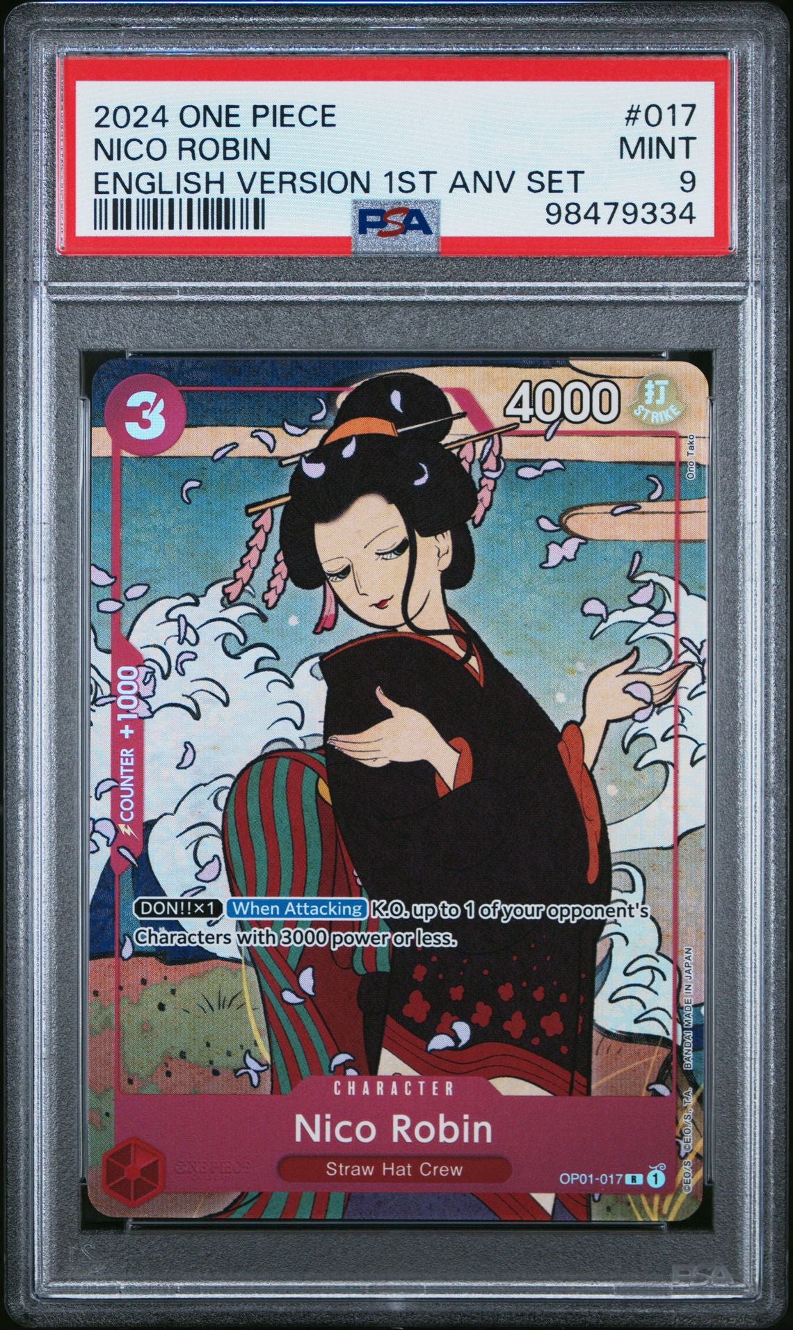 2024 One Piece English Version 1st Anniversary Set 017 Nico Robin PSA 9