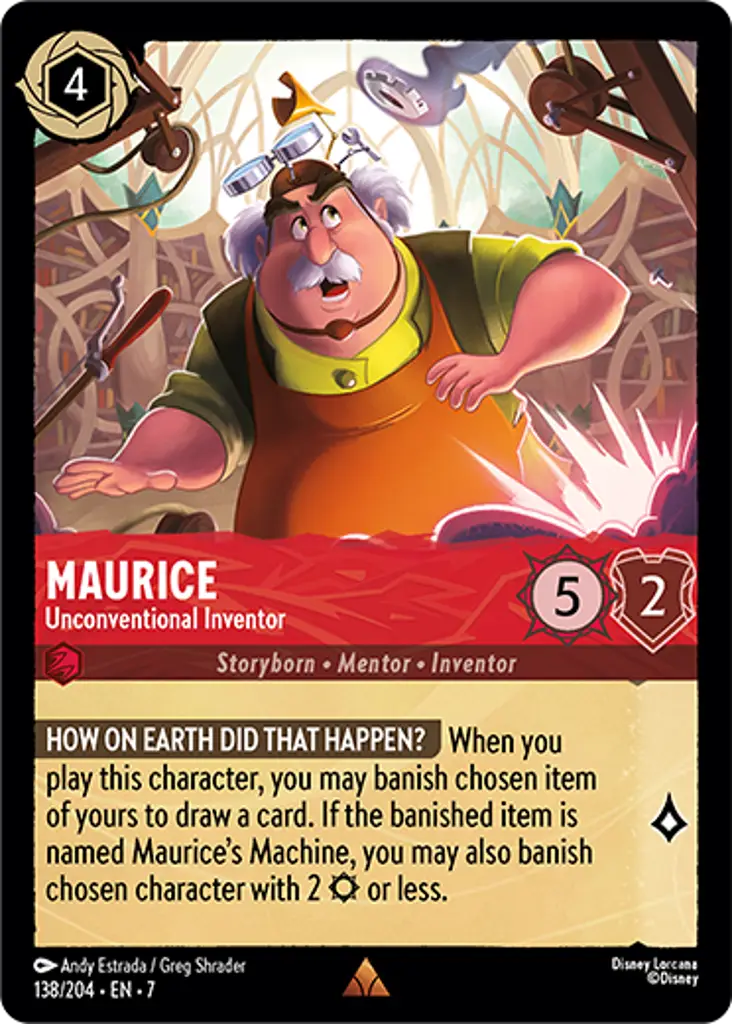 Disney Lorcana Archazia's Island 138/204 Maurice - Unconventional Inventor Foil