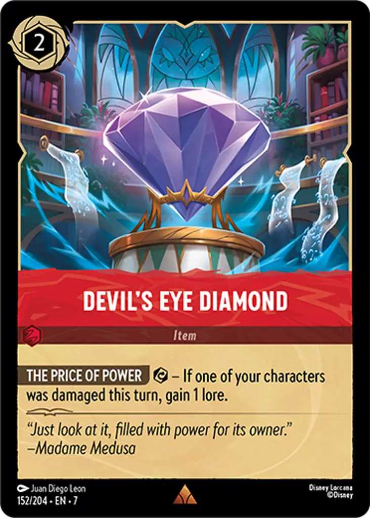 Disney Lorcana Archazia's Island 152/204 Devil's Eye Diamond Foil