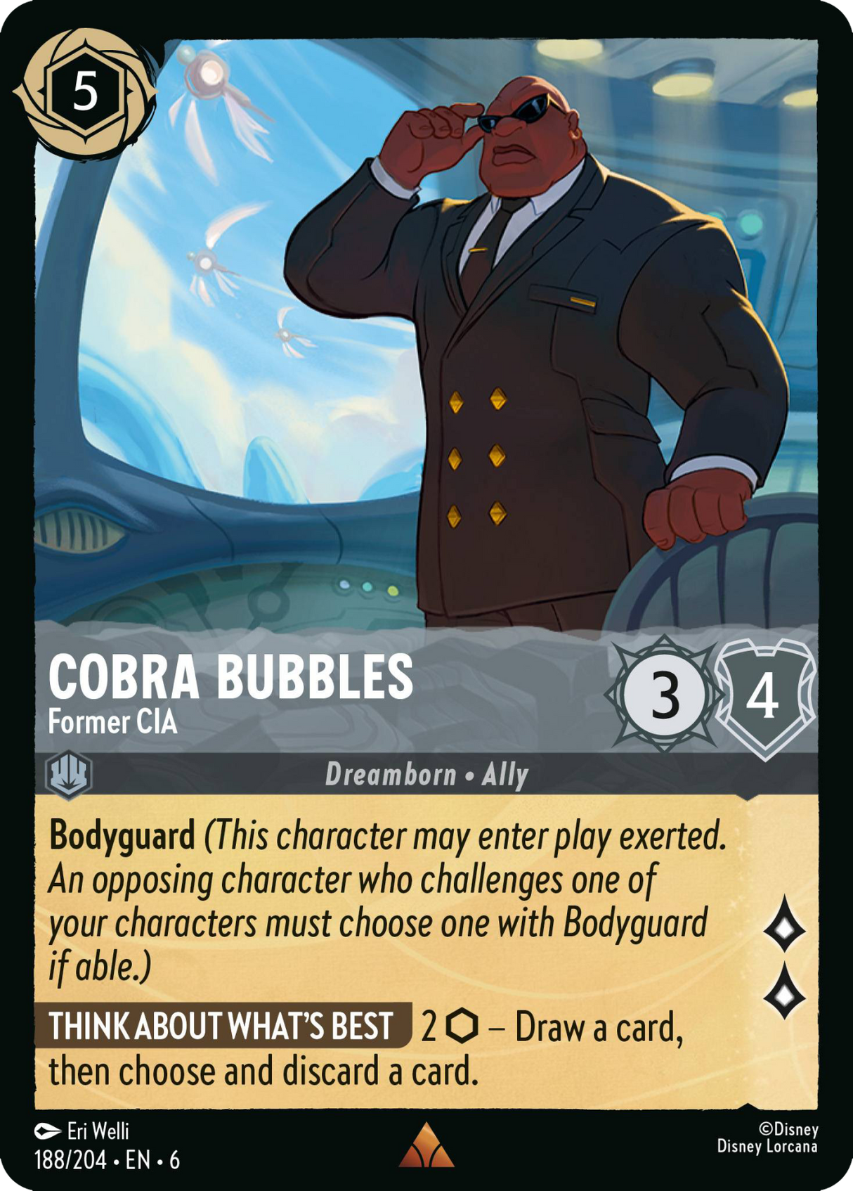 Disney Lorcana Azurite Sea 188/204 Cobra Bubbles - Former CIA