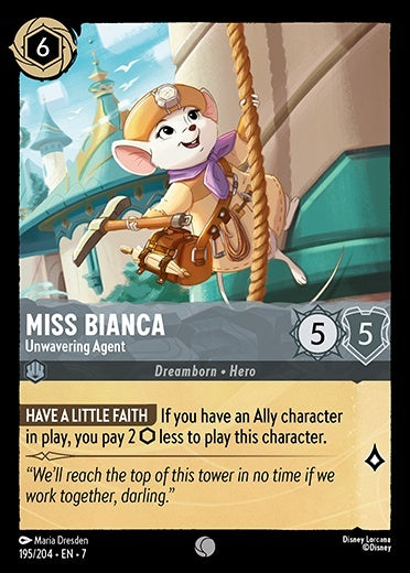 Disney Lorcana Archazia's Island 195/204 Miss Bianca - Unwavering Agent