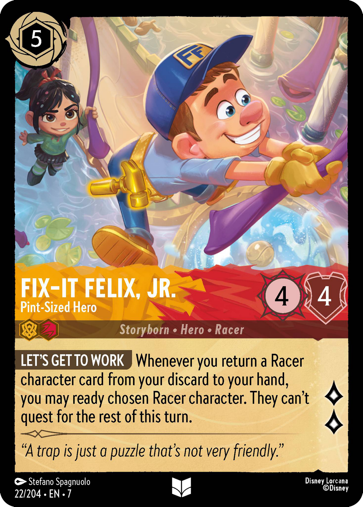 Disney Lorcana Archazia's Island 022/204 Fix-It Felix, Jr. - Pint-Sized Hero Foil