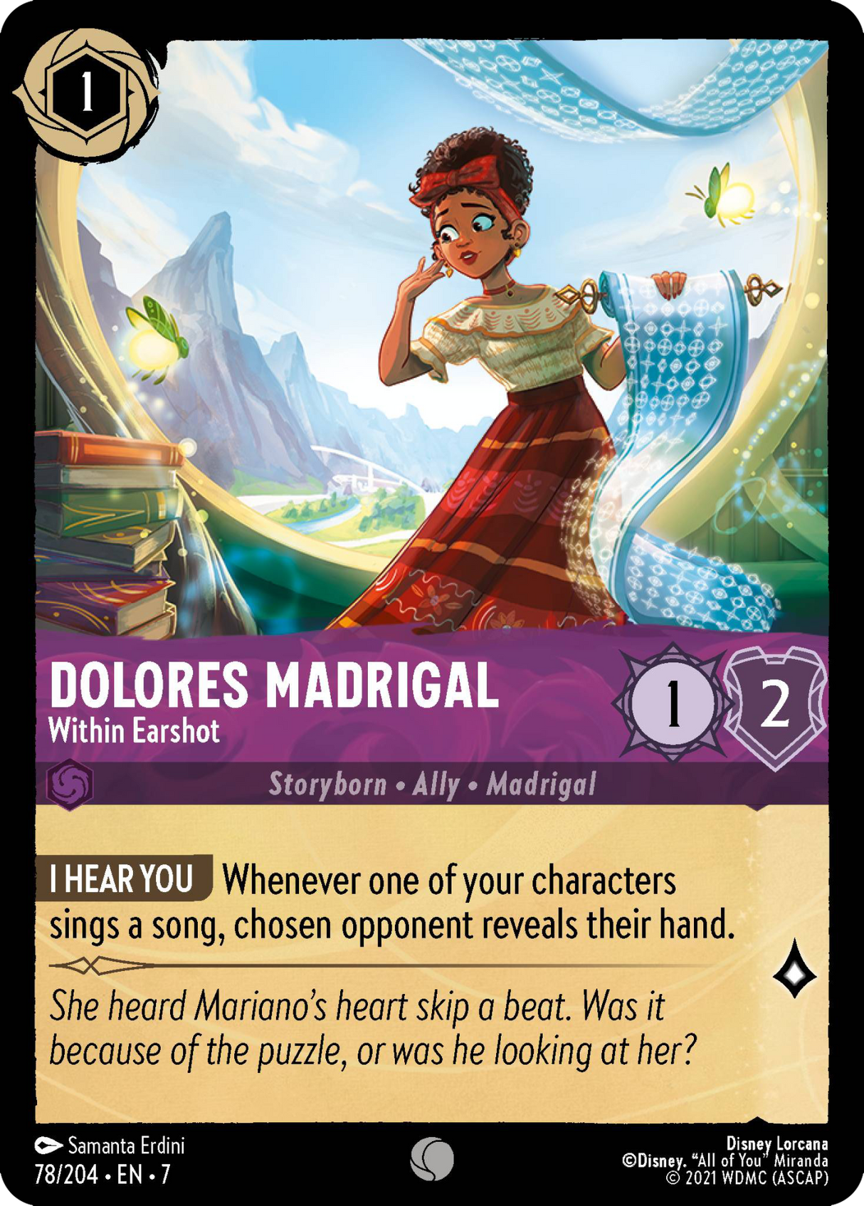 Disney Lorcana Archazia's Island 078/204 Dolores Madrigal - Within Earshot Foil