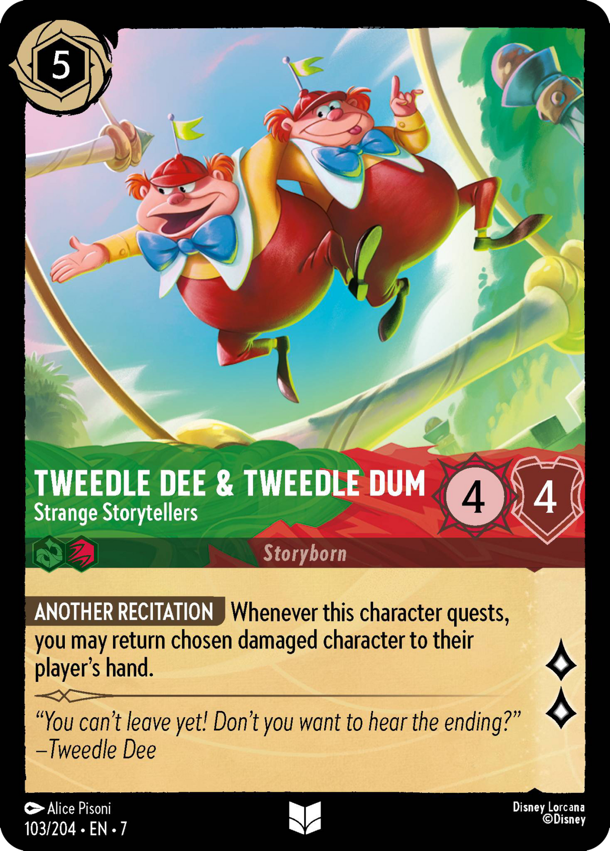 Disney Lorcana Archazia's Island 103/204 Tweedle Dee & Tweedle Dum - Strange Storytellers