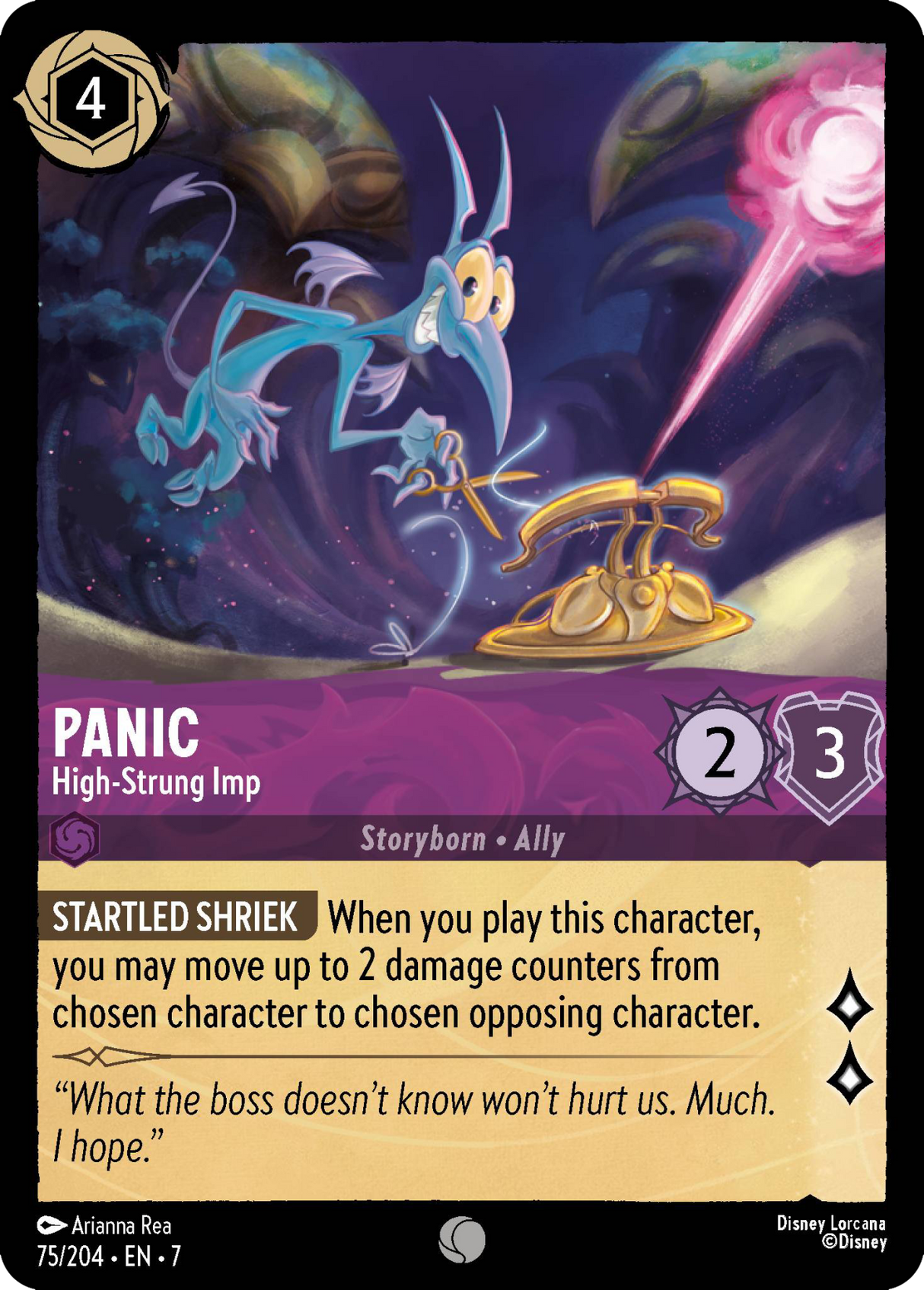 Disney Lorcana Archazia's Island 075/204 Panic - High-Strung Imp