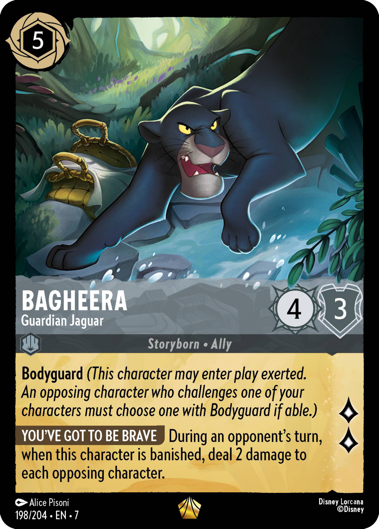 Disney Lorcana Archazia's Island 198/204 Bagheera - Guardian Jaguar