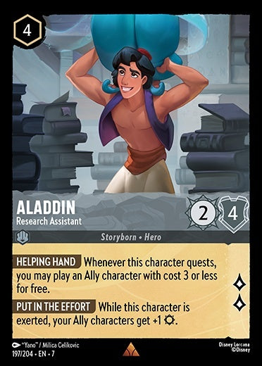 Disney Lorcana Archazia's Island 197/204 Aladdin - Research Assistant