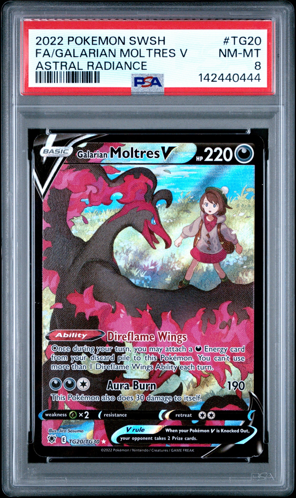 2022 POKEMON SWORD & SHIELD ASTRAL RADIANCE #TG20 FA/GALARIAN MOLTRES V ASTRAL RADIANCE PSA 8