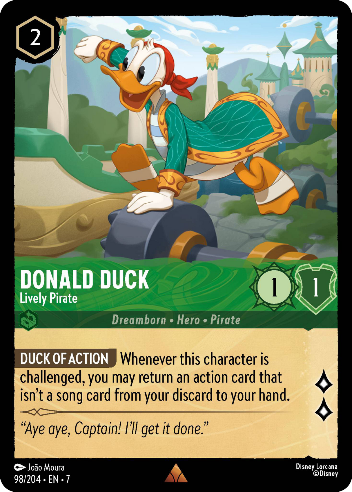 Disney Lorcana Archazia's Island 098/204 Donald Duck - Lively Pirate