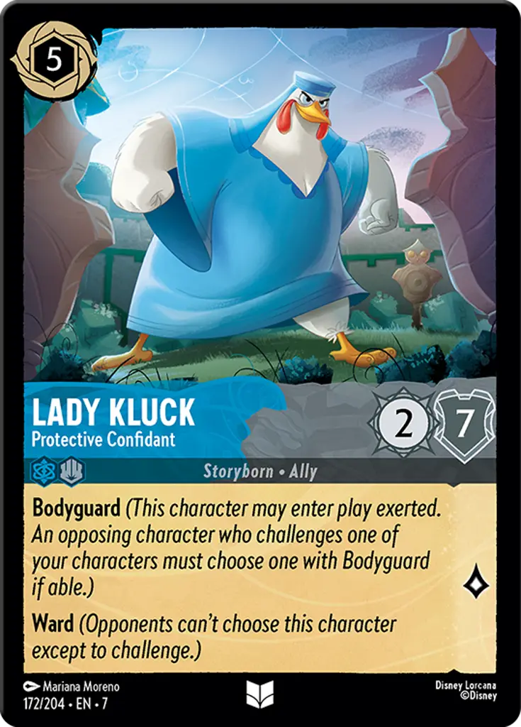 Disney Lorcana Archazia's Island 172/204 Lady Kluck - Protective Confidant