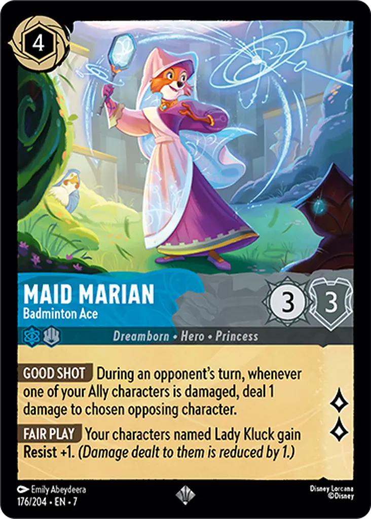 Disney Lorcana Archazia's Island 176/204 Maid Marian - Badminton Ace Foil