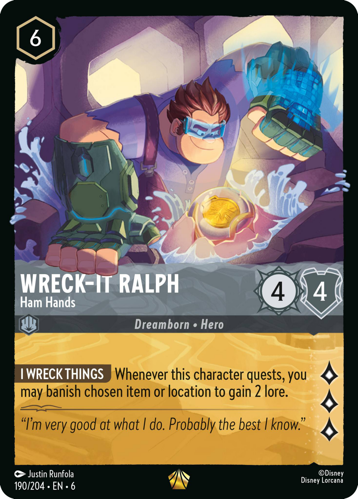 Disney Lorcana Azurite Sea 190/204 Wreck-It Ralph - Ham Hands