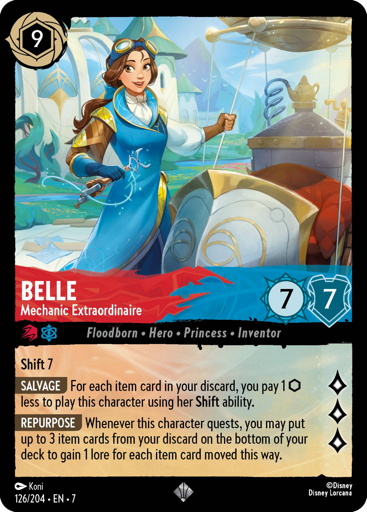 Disney Lorcana Archazia's Island 126/204 Belle - Mechanic Extraordinaire