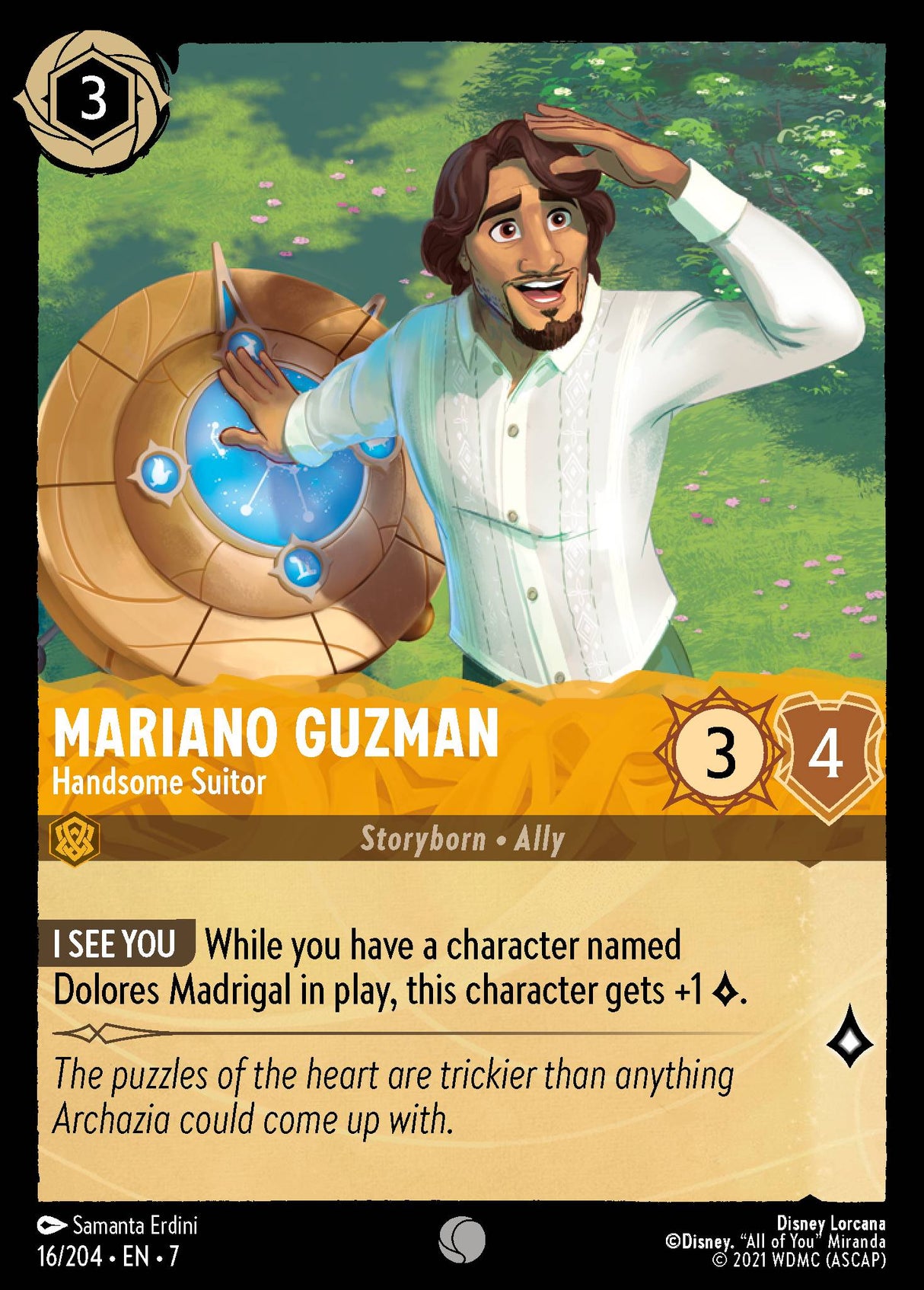 Disney Lorcana Archazia's Island 016/204 Mariano Guzman - Handsome Suitor Foil