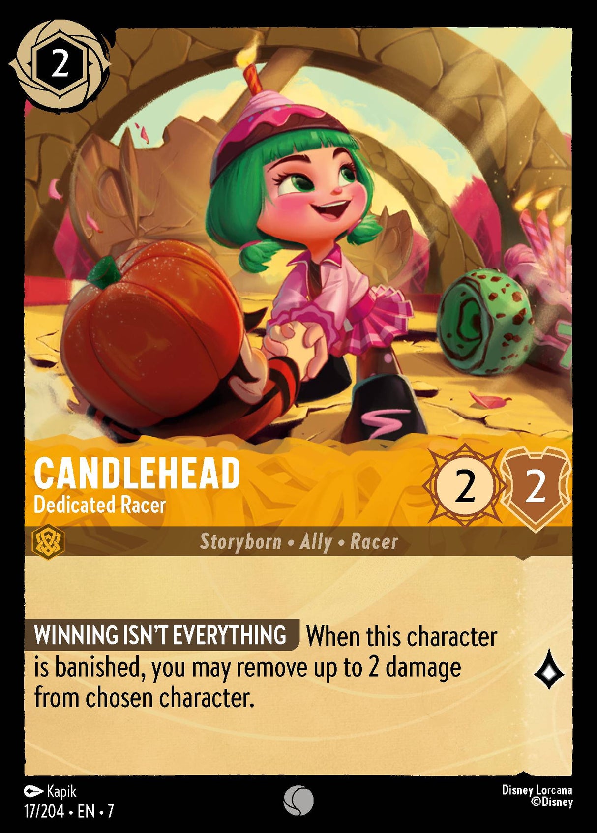 Disney Lorcana Archazia's Island 017/204 Candlehead - Dedicated Racer Foil