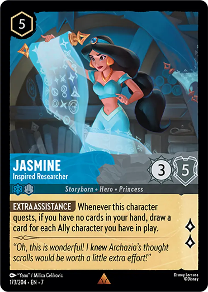 Disney Lorcana Archazia's Island 173/204 Jasmine - Inspired Researcher