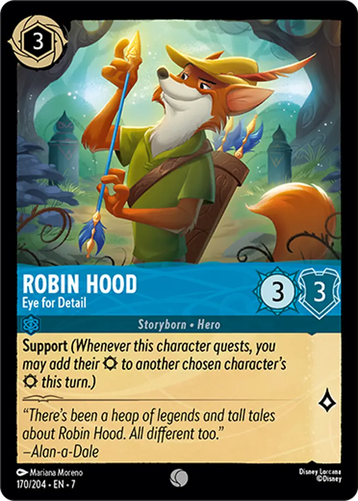 Disney Lorcana Archazia's Island 170/204 Robin Hood - Eye for Detail