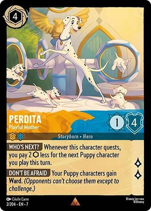 Disney Lorcana Archazia's Island 002/204 Perdita - Playful Mother Foil