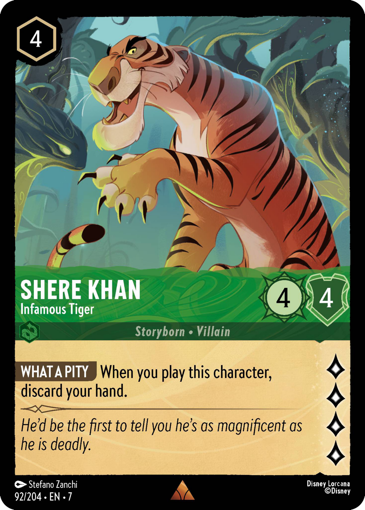 Disney Lorcana Archazia's Island 092/204 Shere Khan - Infamous Tiger