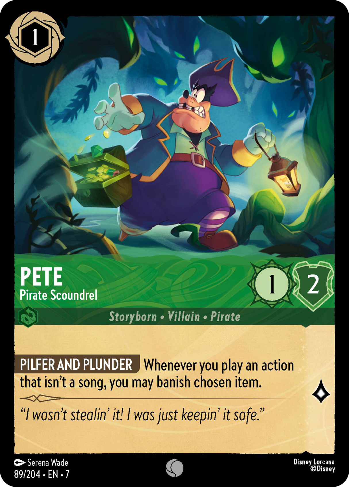 Disney Lorcana Archazia's Island 089/204 Pete - Pirate Scoundrel