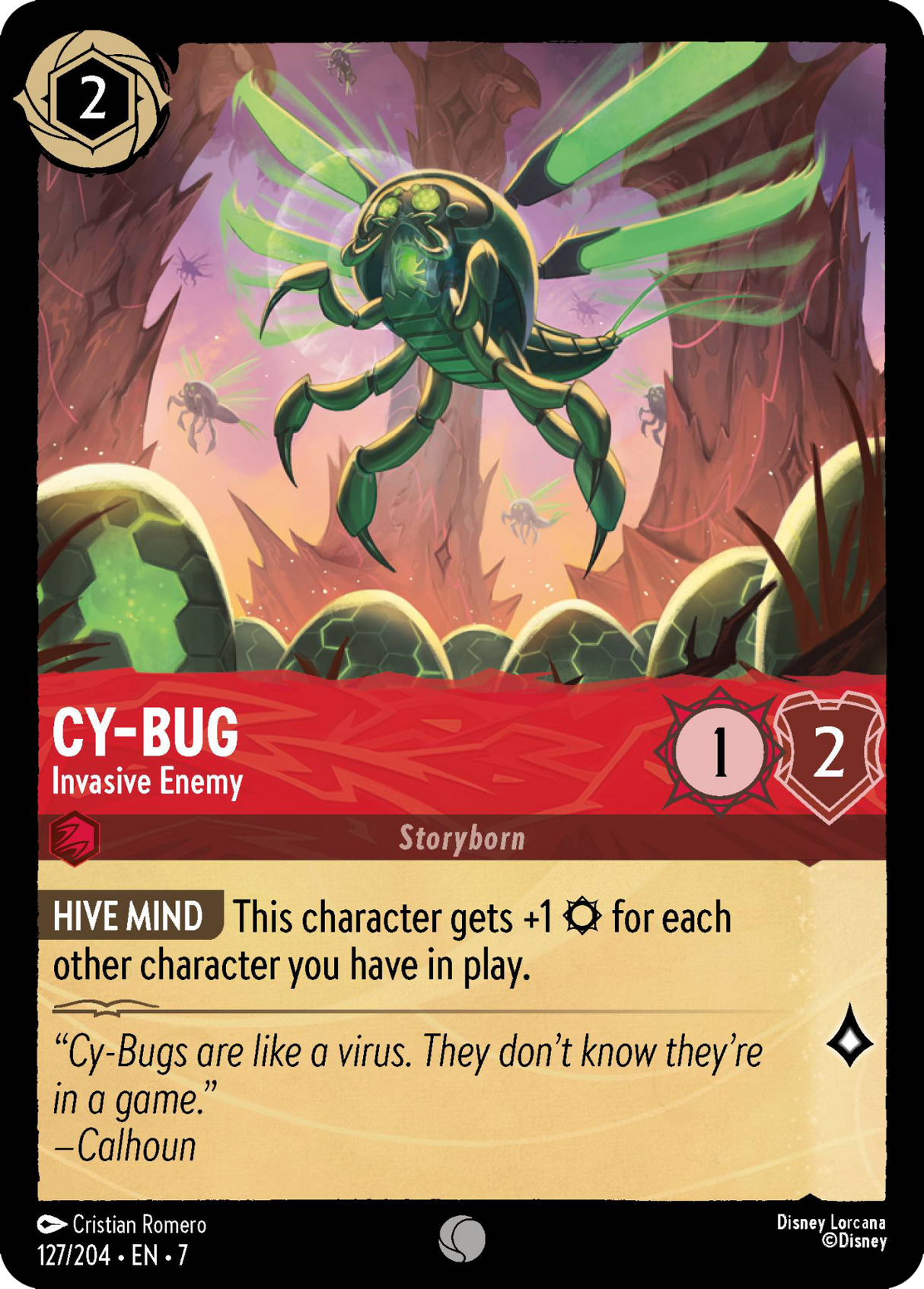 Disney Lorcana Archazia's Island 127/204 Cy-Bug - Invasive Enemy Foil