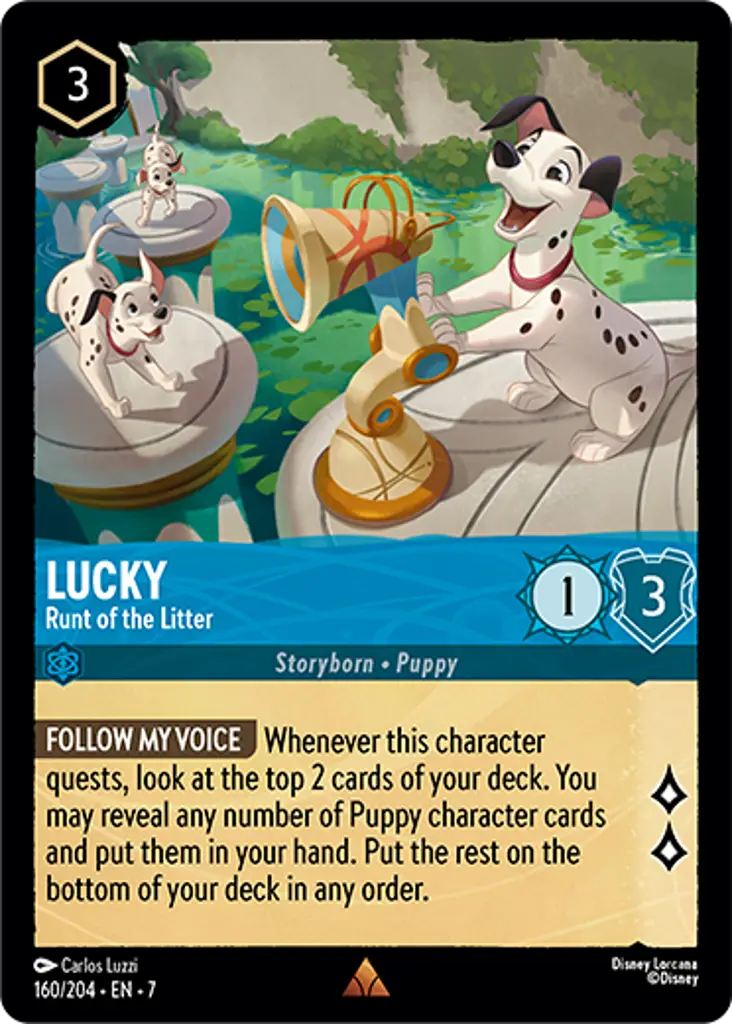 Disney Lorcana Archazia's Island 160/204 Lucky - Runt of the Litter