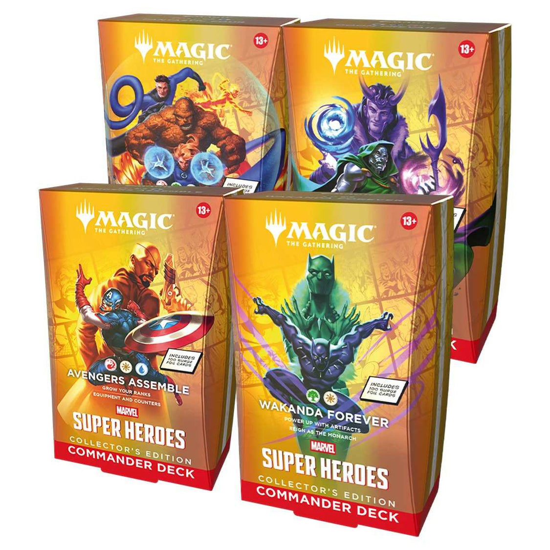 Magic: The Gathering Marvel Super Heroes Collector's Commander Decks - Set of 4