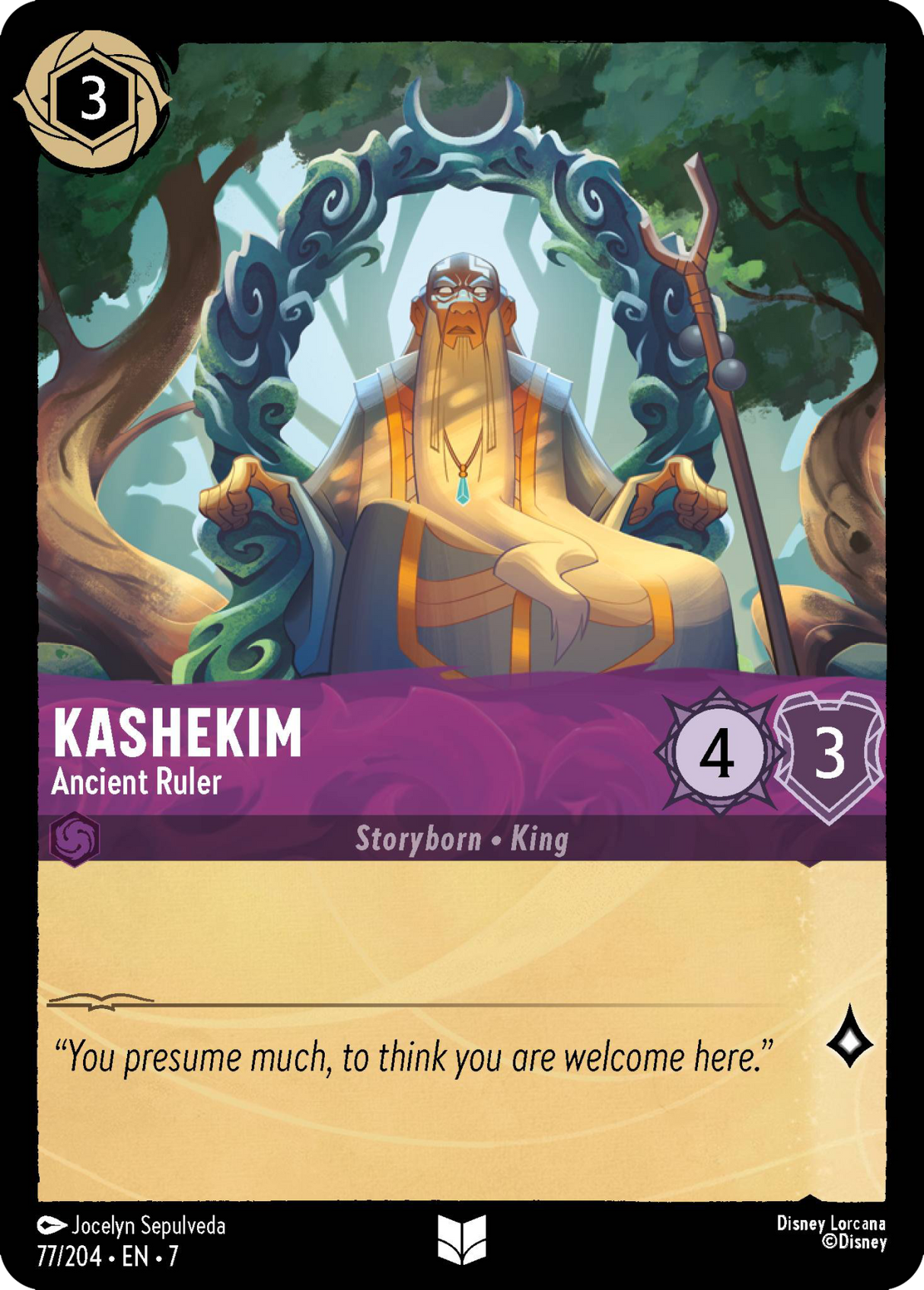 Disney Lorcana Archazia's Island 077/204 Kashekim - Ancient Ruler Foil