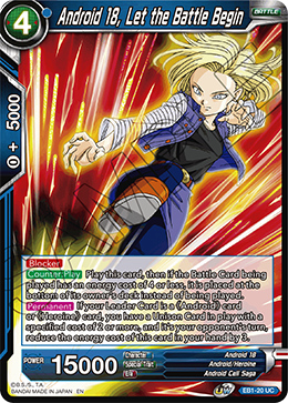 Battle Evolution EB1-20 Android 18 Let The Battle Begin