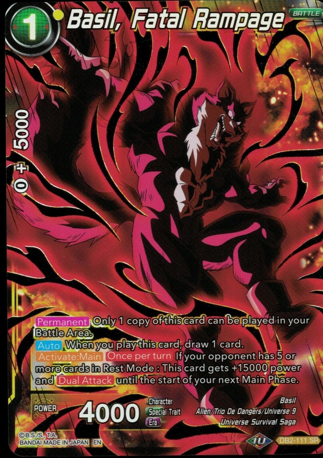 Dragon ball Super Reprint DB2-111 Basil Fatal Rampage