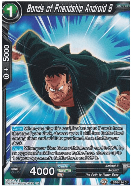 Dragon ball Super Reprint BT6-114 Bonds Of Friendship Android 8