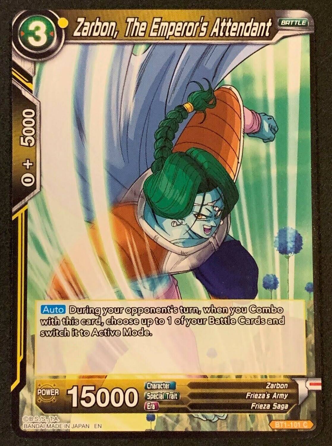Dragon ball Super Reprint BT1-101 Zarbon The Emperors Attendant