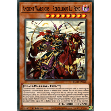 Blazing Vortex BLVO-EN025 Ancient Warrior - Rebellious Lu Feng