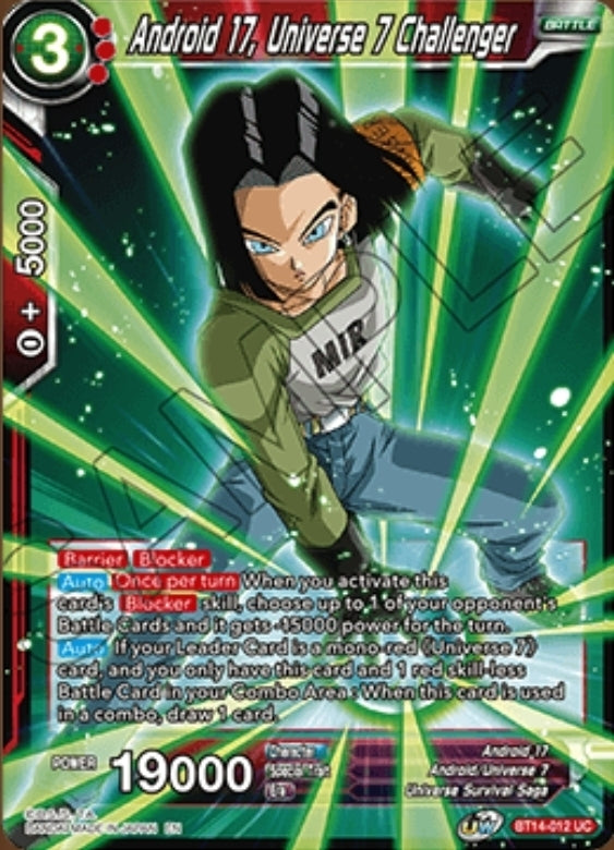 Cross Spirits BT14-012 Android 17 Universe 7 Challenger Foil