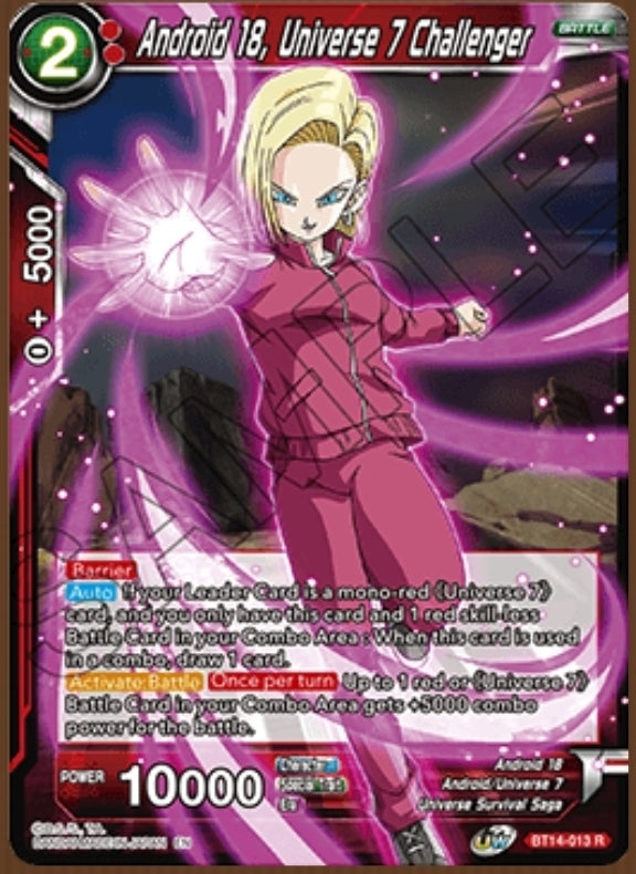 Cross Spirits BT14-013 Android 18 Universe 7 Challenger Foil