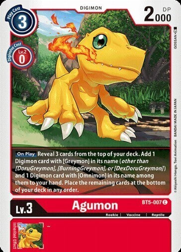 BATTLE OF OMNI BT5-007 Agumon