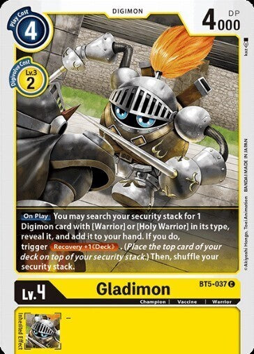 BATTLE OF OMNI BT5-037 Gladimon